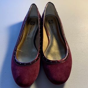 Anne Klein iflex Maroon Flats Size 7.5